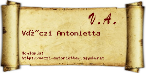 Váczi Antonietta névjegykártya